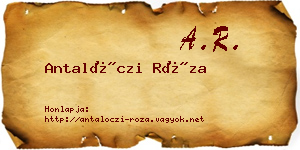 Antalóczi Róza névjegykártya